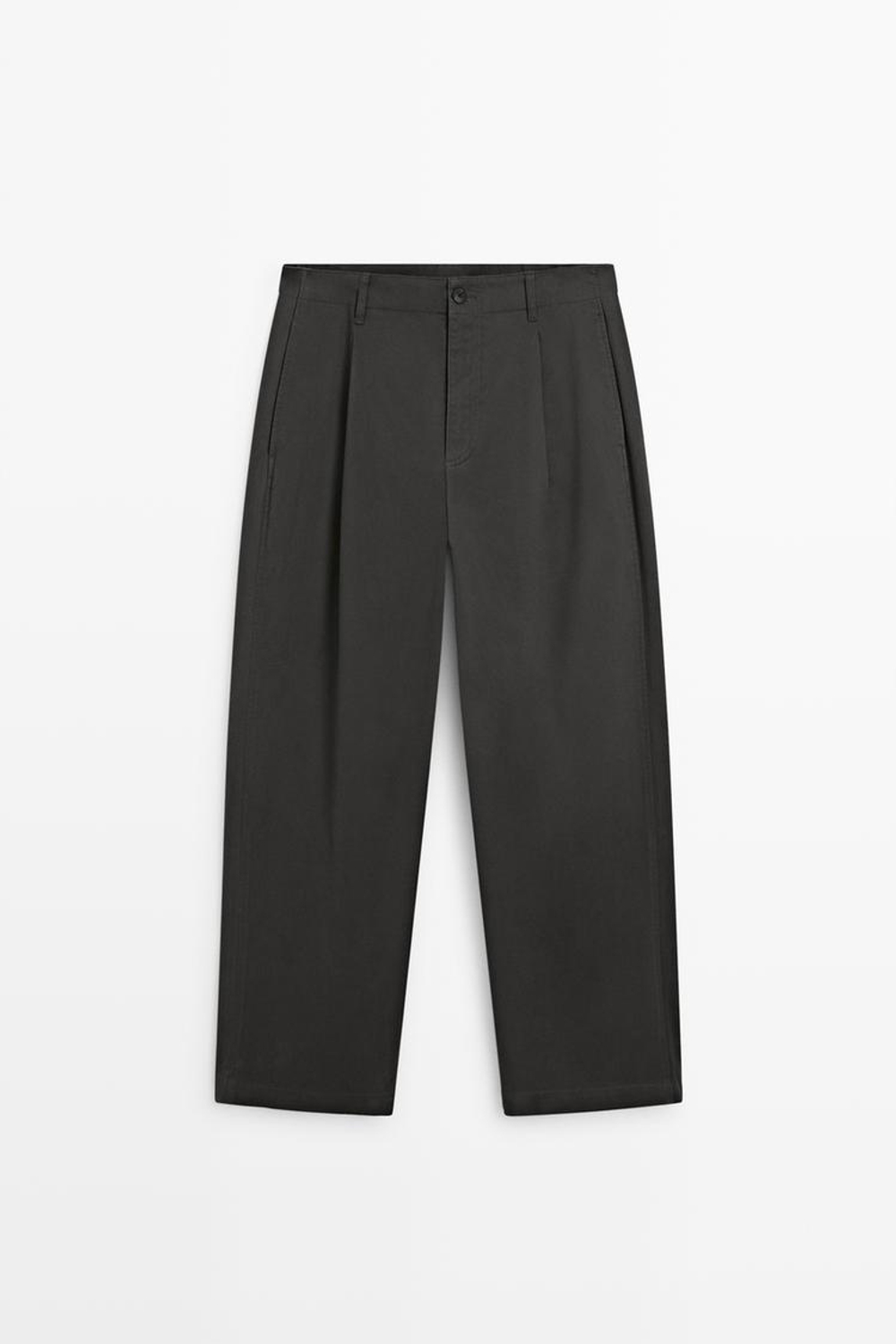 Massimo Dutti Брюки-бананы с защипами, серый