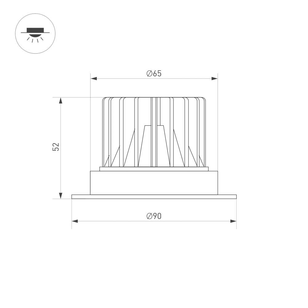 Светильник MS-ATLAS-TRIMLESS-R50-8W Warm3000 (BK, 32deg, 230V) (Arlight, IP20 Металл, 5 лет) 031882(1)
