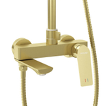 Душевая стойка Grossman Cosmo 500.K35.02.320 с верхним душем,ручной лейкой и смесителем,золото сатиновый,1 место