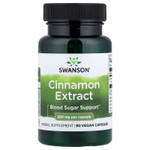 Swanson Vitamins, экстракт корицы, 250 мг, 90 веганских капсул