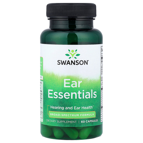 Swanson Vitamins, Ear Essentials, средства для ушей, 60 капсул