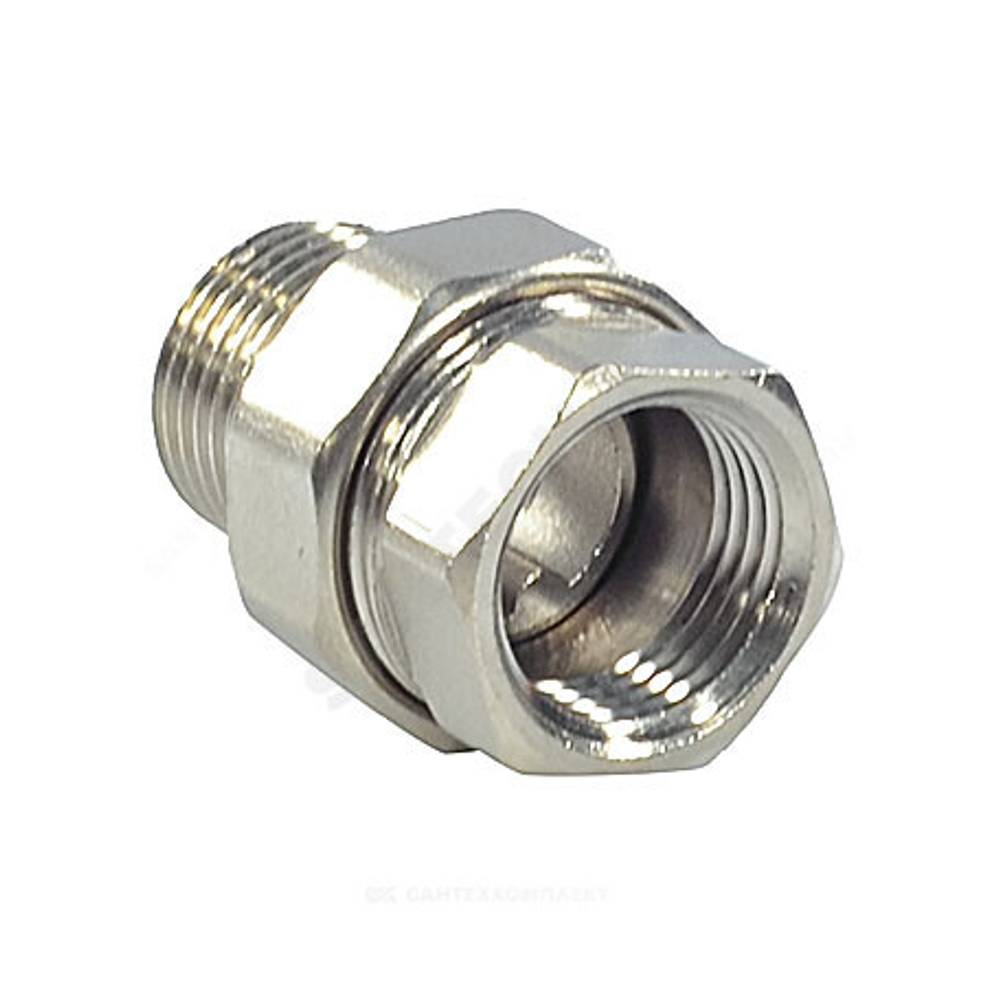 Соединитель латунь никель американка Ду 40 (1 1/2") прямой ВР/НР SantechSystems