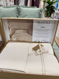 КПБ MAJOLİ StoneWashed NATURA семейый 160*220-2шт. 240-260, 50*70-2шт. Вар. Хлоп.