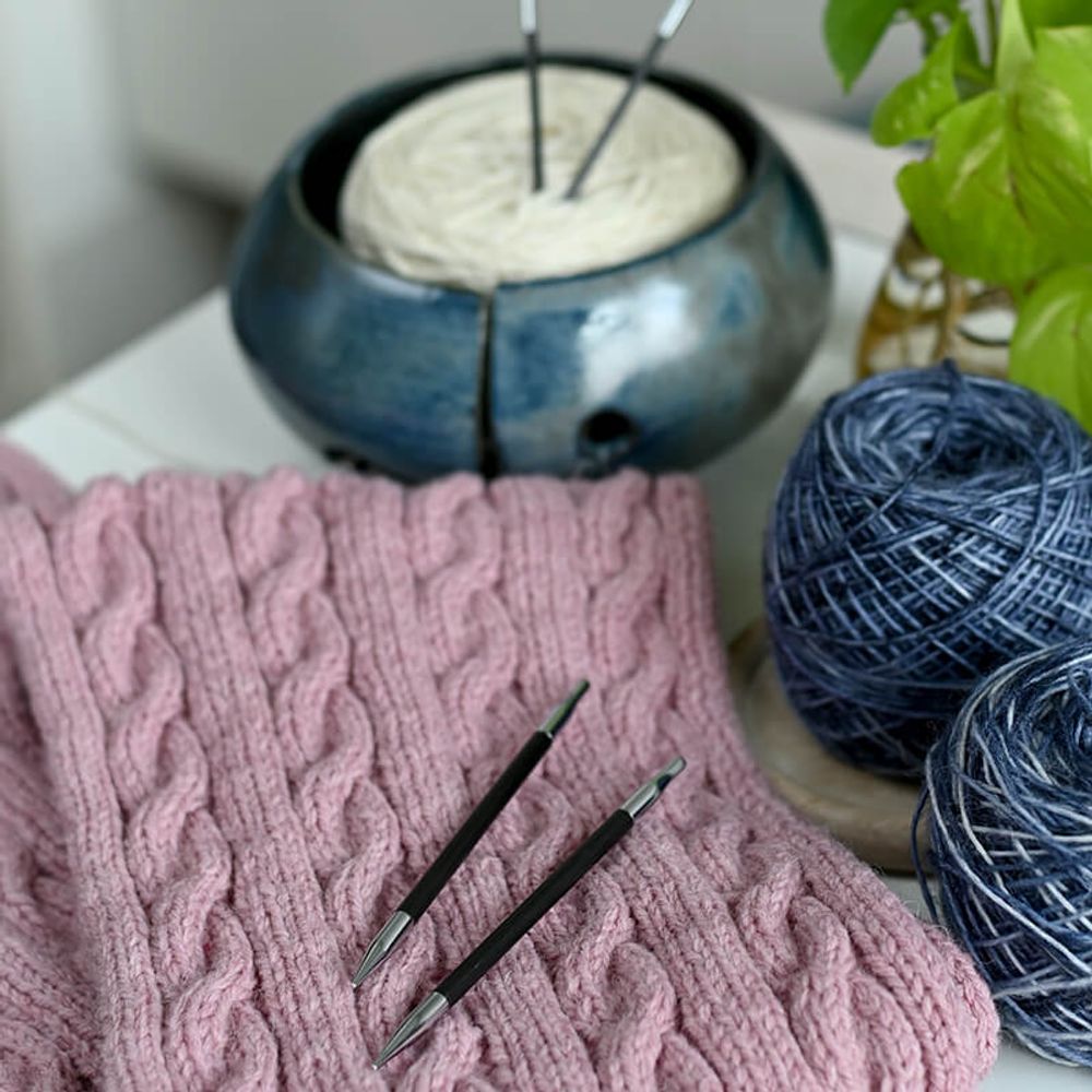 Спицы съемные Knit Pro Karbonz 5,5 мм, для длины тросика 20 см, карбон, черный, 2 шт, 41328