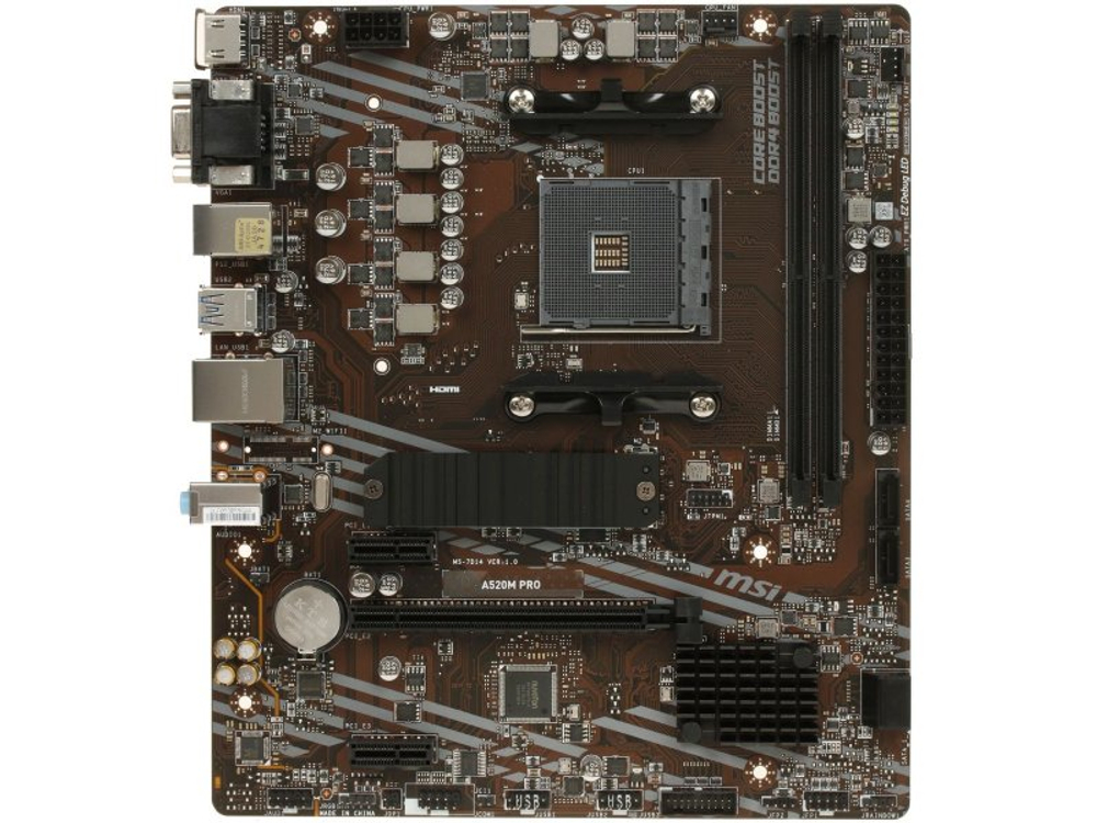 Материнская плата MSI A520M Pro, Socket AM4, AMD A520, mATX, RTL