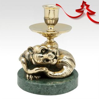 Подсвечник "Тигренок" (на  камне)