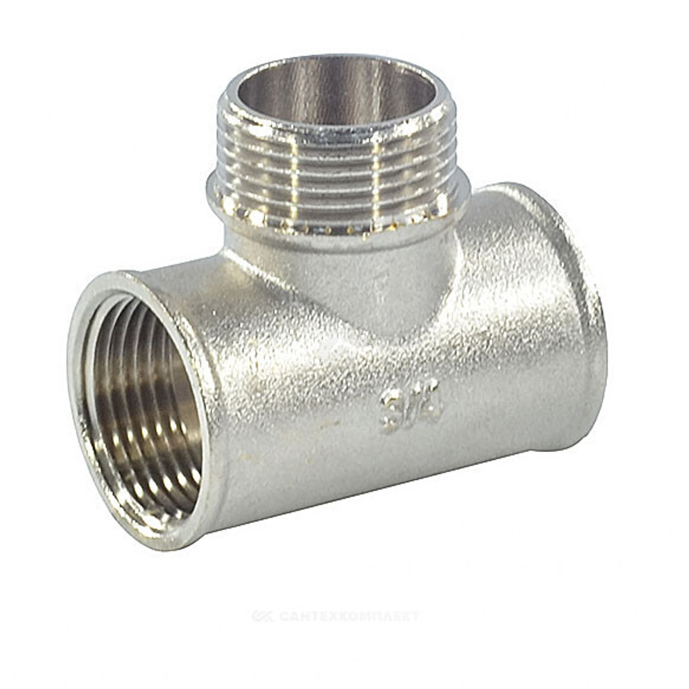 Тройник латунь никель Ду 20 (3/4") ВР/НР/ВР SantechSystems