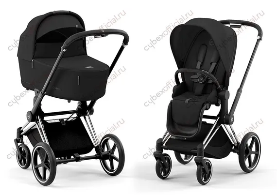 Детская коляска Cybex Priam IV 2 в 1 Sepia Black шасси Chrome Black