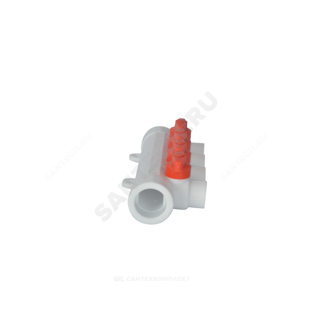 Коллектор PP-R белый Дн 32х20 на 3 выхода с кранами VALFEX 101133203