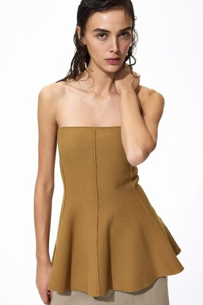 Топ-бандо с баской — Бежевый - H&M