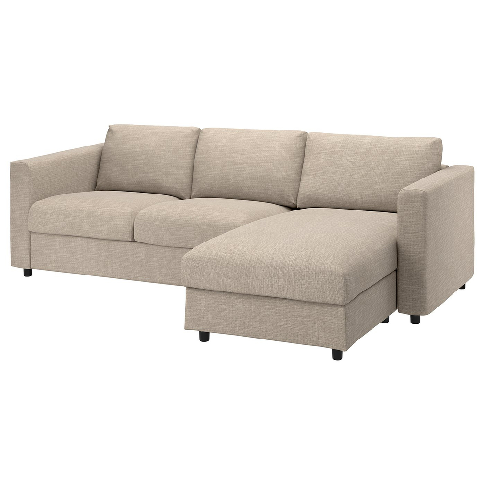IKEA VIMLE  (ИКЕА ВИМЛЕ)  -  Чехол дивана 3-местного с козеткой - Хилларед бежевый
