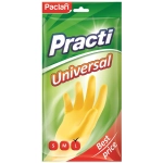 Перчатки резиновые PACLAN Practi латекс желтые р-р S 4078964/4076704