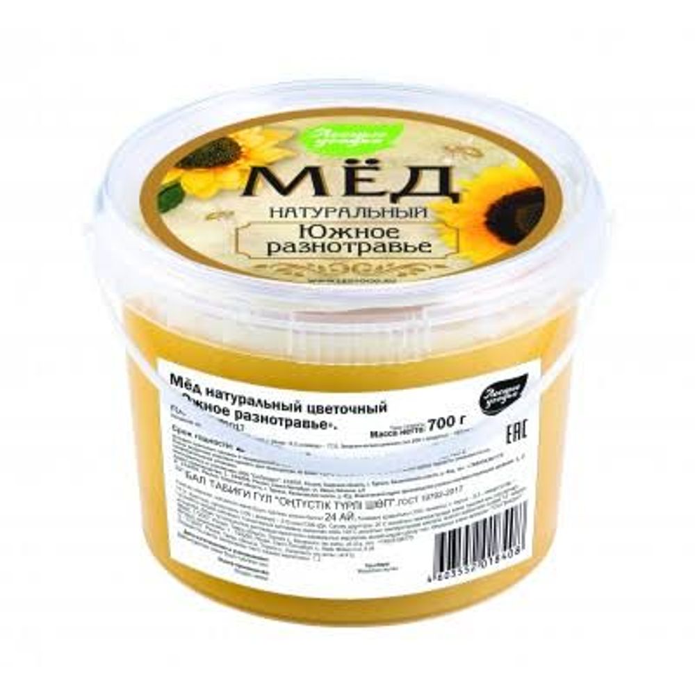 Мед Лесные Угодья Южное разнотравье пл/б 700г