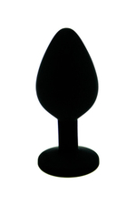 Маленькая черная пробка с желтым кристаллом ONJOY Silicone Collection (Цвет: черный с желтым)