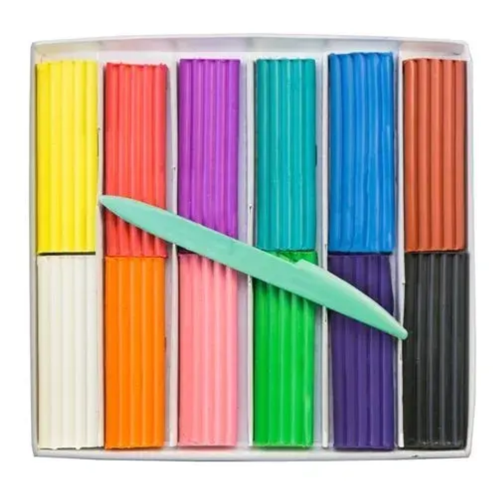 Пластилин, 12 цветов, 240 гр, стек, картонная коробка, Классика, Луч.