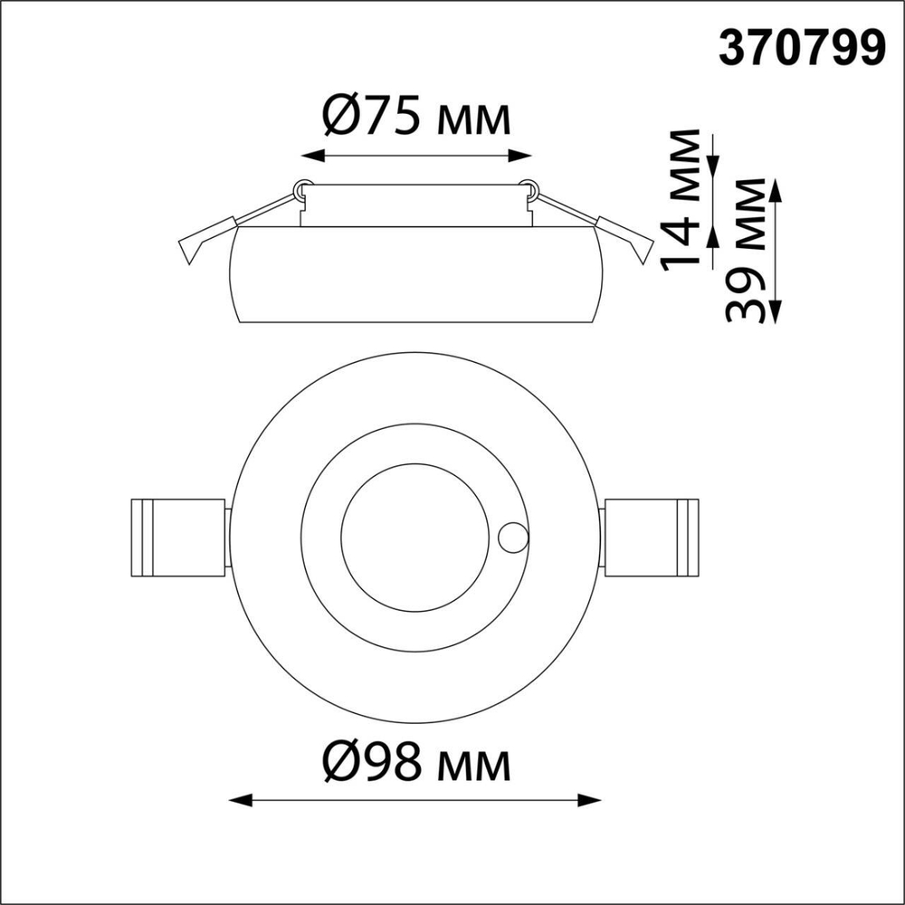 370799 NT21 249 белый/хром Светильник встраиваемый влагозащищенный IP44 GU10 50W 220V WATER