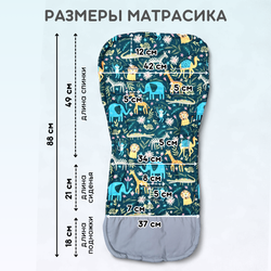 Матрас в коляску двухсторонний детский из муслина