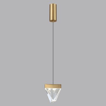Подвесной светодиодный хрустальный светильник 5W 4000К 6678/5L латунь Ray Odeon Light