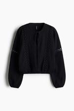 Жатая блузка с кружевными вставками - H&M