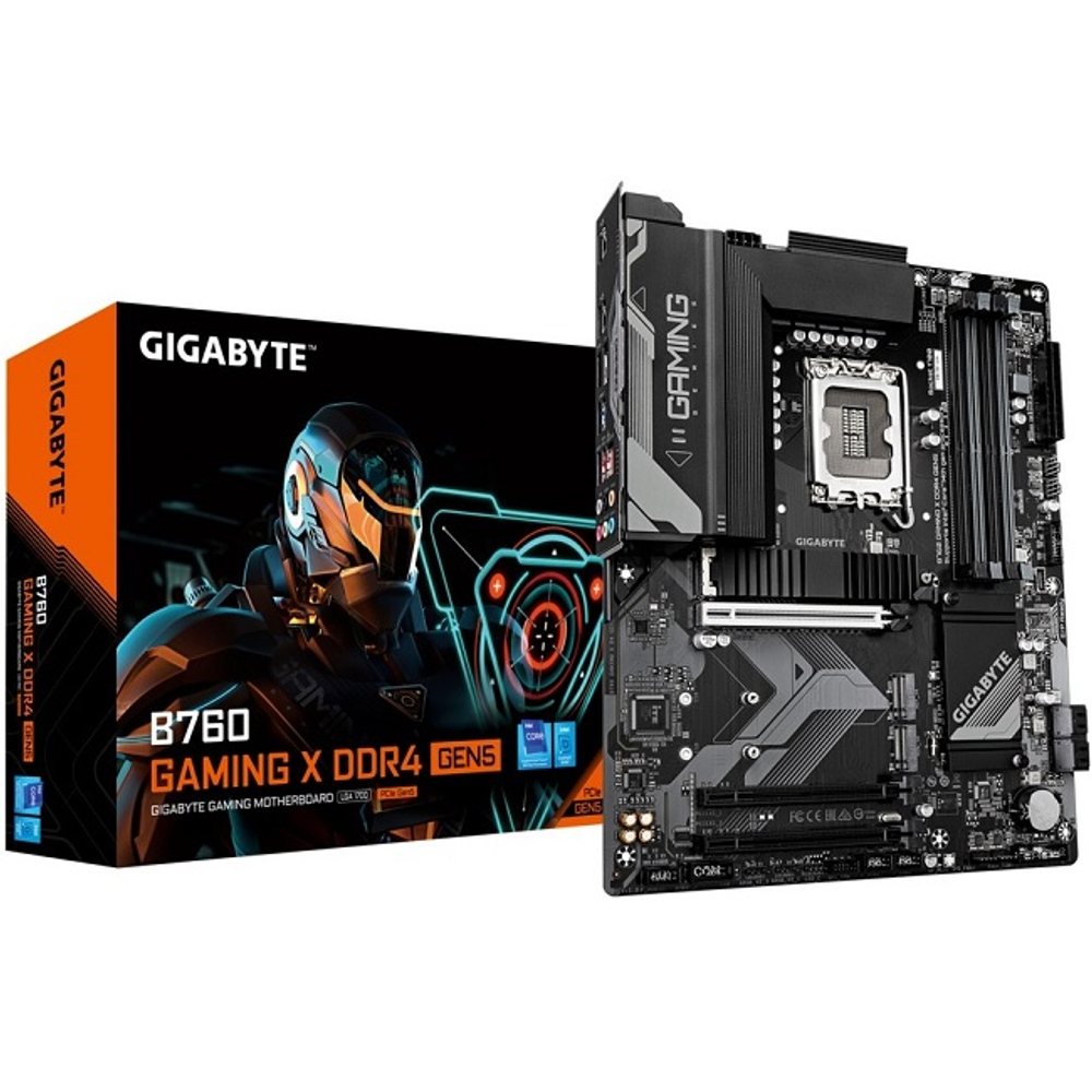 Материнская плата GIGABYTE B760 GAMING X DDR4 GEN5 (rev 1.1) (LGA1700/B760/4xDDR4/3xPCI-Ex16/3xM.2/SB/GLAN/HDMI/DP/ATX)