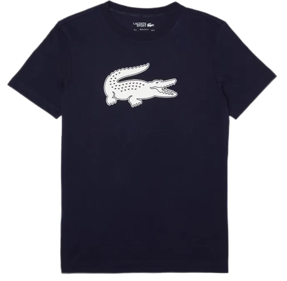 Теннисная футболка Lacoste SPORT 3D Print Crocodile Breathable Jersey - navy blue/white