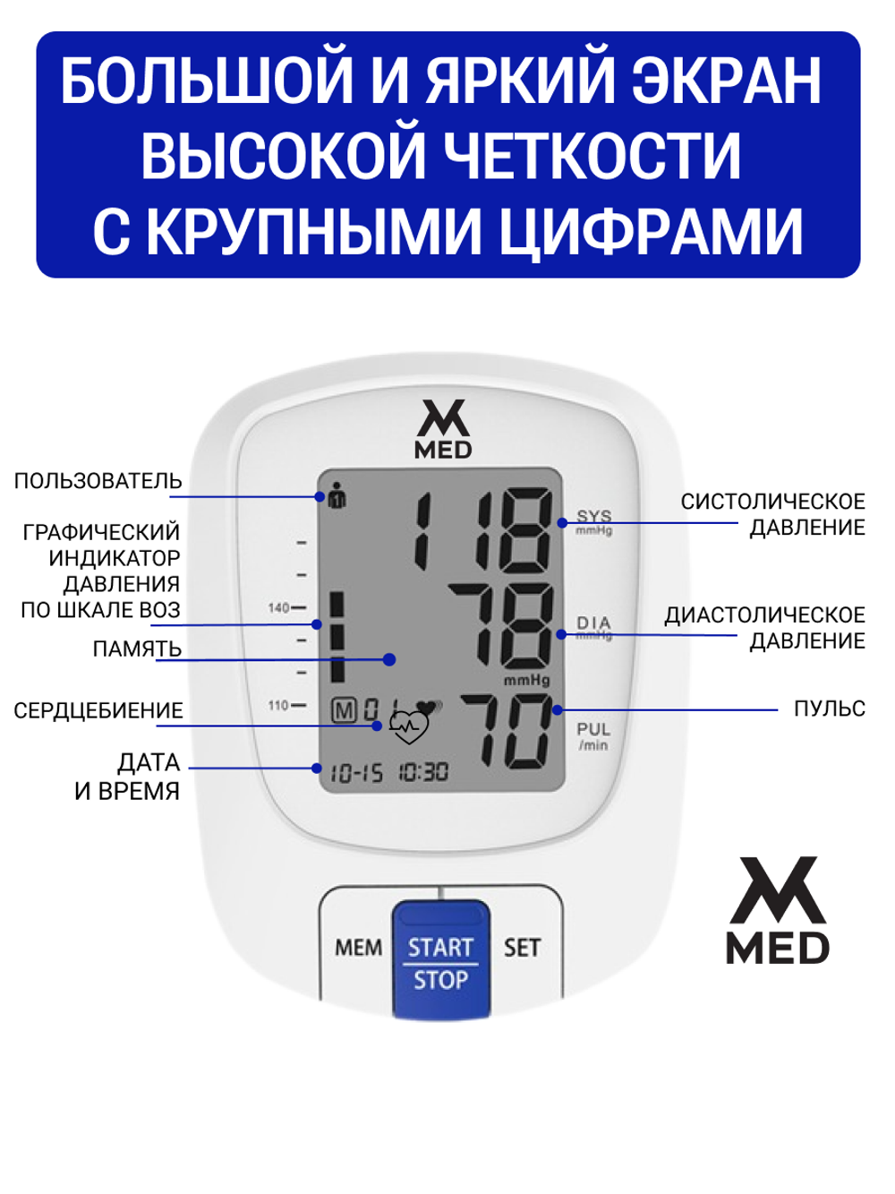 Измеритель артериального давления и пульса автоматический AXD 808