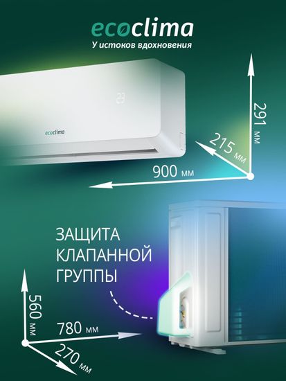 Настенная сплит-система Ecoclima ECW/I-CH18/AA-4R1 (White) + EC/I-CH18/A-4R1 (White), белый