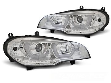Передние фары Tube Light для BMW X5 E70 (07-13) хромированная