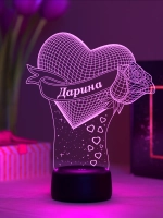 Ночник "Сердце с именем Дарина" - любимой девушке