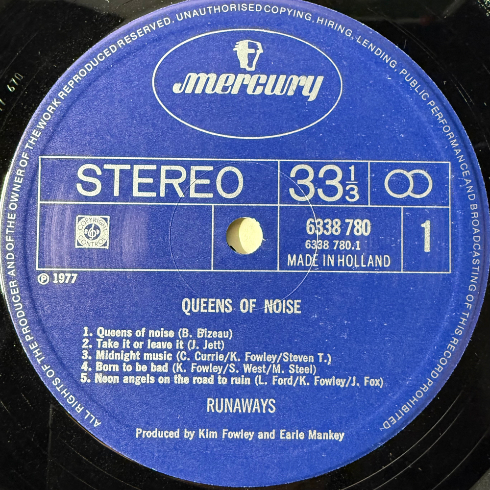 The Runaways ‎– Queens Of Noise (Голландия 1977г.)