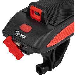 Велосипедный фонарь светодиодный ЭРА VA-802 аккумуляторный powerbank сигнал держатель для телефона 5W | Велосипедные  фонари