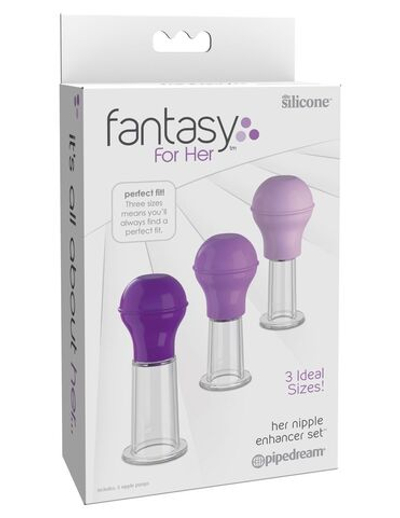 Набор из 3 мини помп-присосок для груди Nipple Enhancer Set (Цвет: фиолетовый)