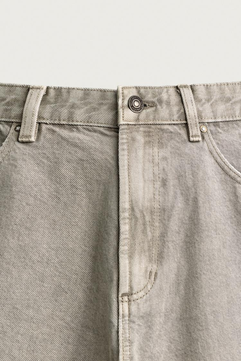ZARA БРЮКИ С ПРИНТОМ BARREL FIT НА ШНУРКЕ, СЕРЫЙ МЕЛАНЖ