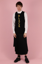 COMME DES GARCONS BLACK ЖИЛЕТ ТРИКОТАЖНЫЙ С ЛОГОТИПОМ
