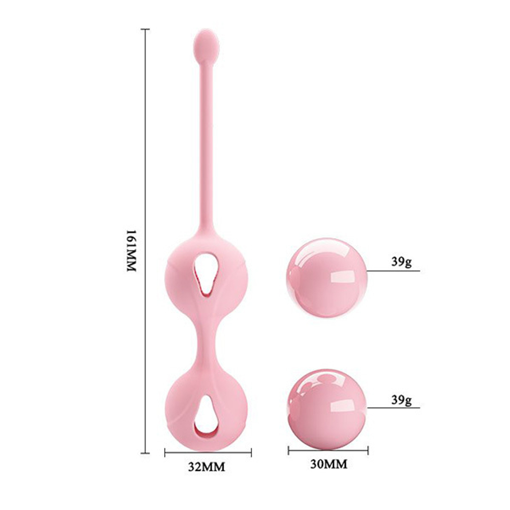 Нежно-розовые вагинальные шарики 3,2см Pretty Love Kegel Tighten Up I BI-014491-1