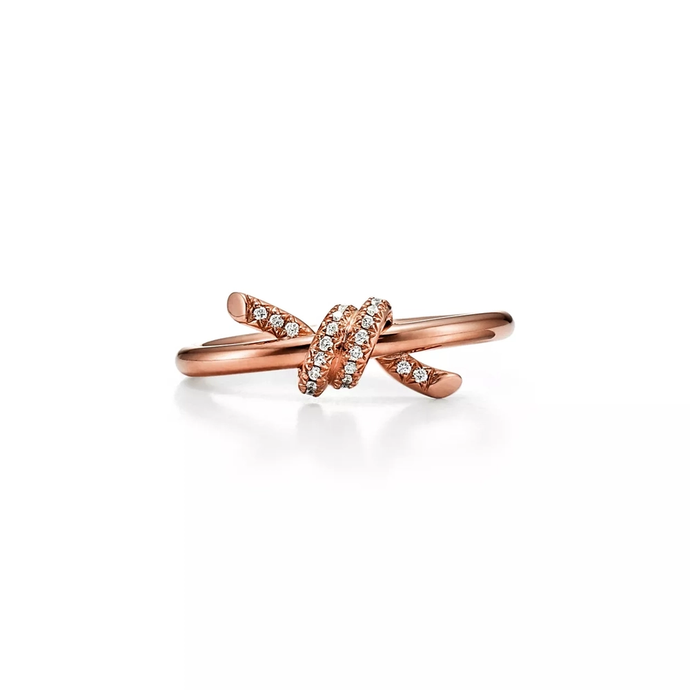 Кольцо из розового золота с бриллиантами, Tiffany 💠 Knot - Единственное в наличии