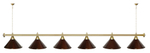 Лампа STARTBILLIARDS 6 пл. (плафоны зеленые,штанга золотая,фурнитура золото)