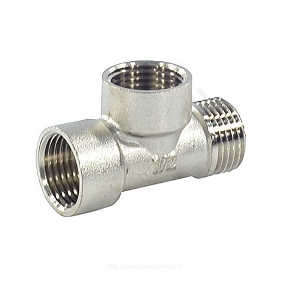 Тройник латунь никель Ду 20 (3/4") ВР/ВР/НР SantechSystems