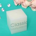 Свеча «Classic» 7*7*7,5см цвет белый ZD-131
