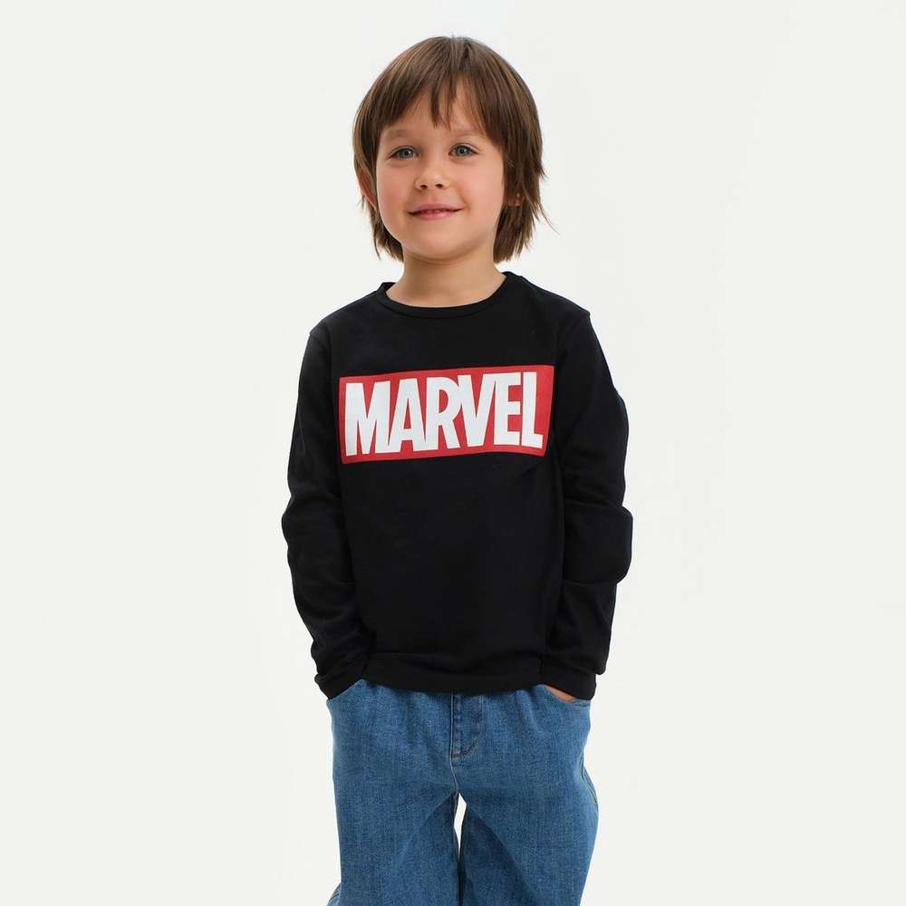 Лонгслив для мальчиков "Marvel" р.134-140, черный 7374254