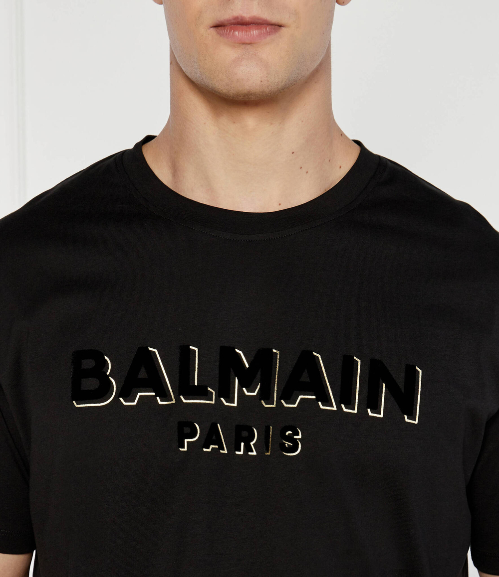 Футболка FLOCK&FOIL Balmain - черный(DH1EG010 BB99)