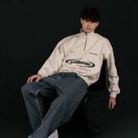 Cвитшот UNIFORM Half-zip Heavy Athletic, светло-бежевый