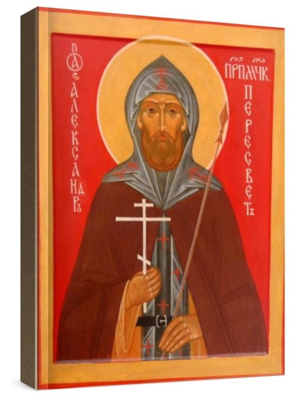 Александр Пересвет (рукописная икона)