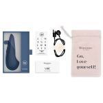 Темно-синий клиторальный вибратор 14,2см Womanizer Vibe Blue WZFS1SG6