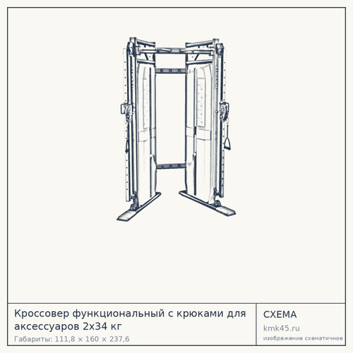 Кроссовер функциональный с крюками для аксессуаров 2х34 кг — от 516 000 ₽