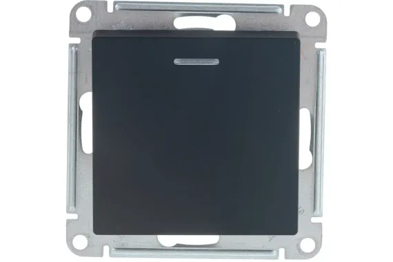 Выключатель Systeme Electric ATLASDESIGN 1-клавишный с индикатором карбон 36371