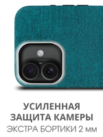 Мягкий тканевый чехол для IPHONE 16 с бархатной подкладкой и усиленной защитой камеры