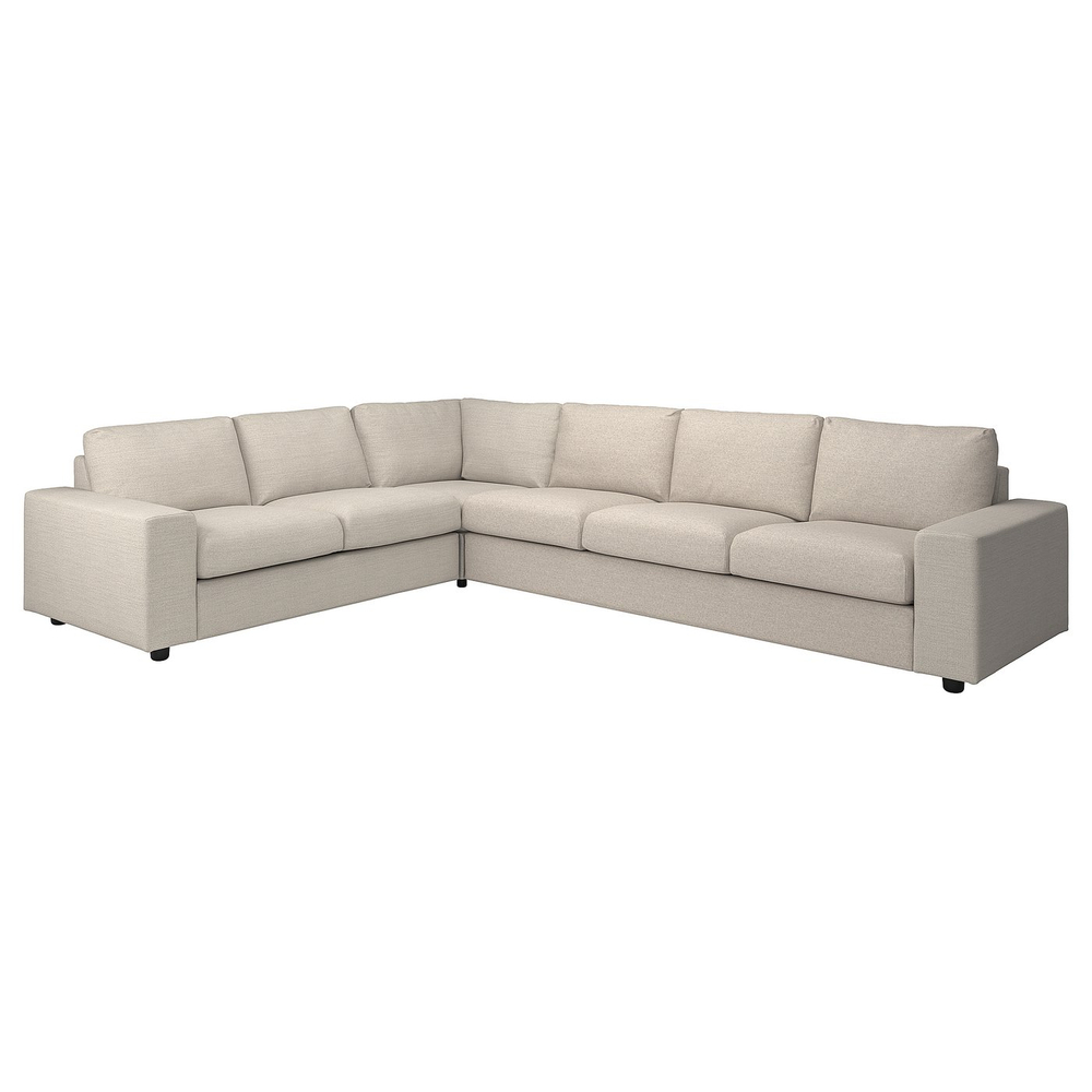 IKEA VIMLE  (ИКЕА ВИМЛЕ)  -  Чехол на угловой диван 5-местный - с широкими подлокотниками/Гуннаред бежевый