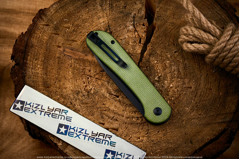 Нож Civivi BL Elementum C2103B сталь 14C28N BlackWash рукоять Olive Micarta