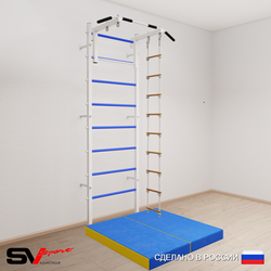Шведская стенка Sv Sport усиленная 6114 (Турник стандарт/Лестница/Мат 1м)